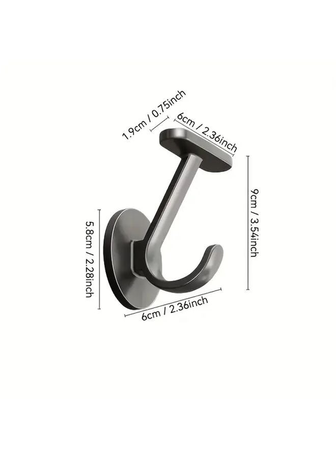 Heavy Duty No Drill Wall Hooks Black 2pcs Sturdy Plastic Space Saving For Entryway Closet - Image 5