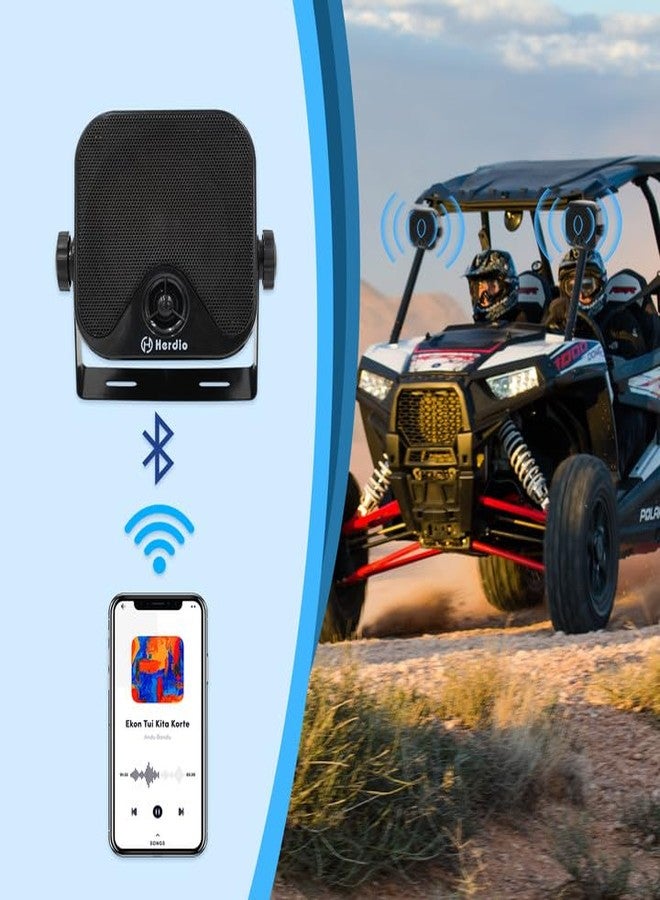 Herdio 4 Inch 240W Boat Marine Bluetooth Speakers Waterproof Outdoor Speakers for Golf Cart ATV UTV RZR Camper Tractor Boat Truck Jeep Courtyard Powersports,2 Pairs (Black) - Image 2