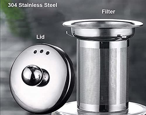 ROSEFINCH Glass Tea Kettle Heat Resistant Tea Pot with Stainless Steel Infuser Strainer for Coffee Juice Loose Leaf Tea Pot Round Shape Teapot Kettle Transparent 750ML - Image 5