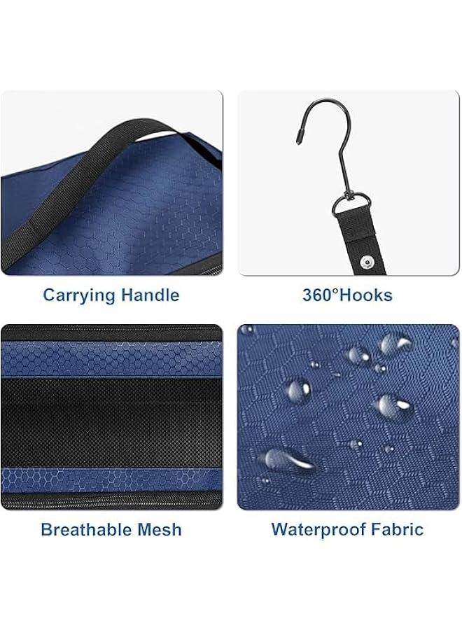 HOOKOR Suitcase Organizer, Hanging Travel Organizer, Portable Hanging Travel Shelves Bag, Carry on Closet for Clothes, Collapsible Hanging Packing Cubes for Carry on Suitcase ﻿ (Navy blue) - Image 3
