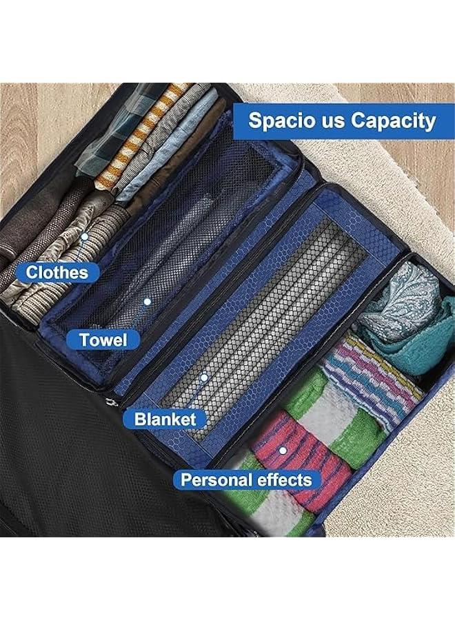 HOOKOR Suitcase Organizer, Hanging Travel Organizer, Portable Hanging Travel Shelves Bag, Carry on Closet for Clothes, Collapsible Hanging Packing Cubes for Carry on Suitcase ﻿ (Navy blue) - Image 5
