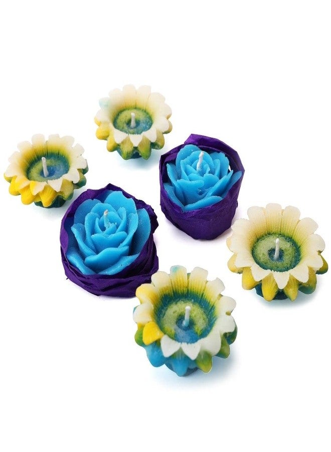 ROKOO Diwali Decoration Floating Flower Candles in Bulk | 6Pcs, Smokeless, Dripless & Long Lasting Candle | Water lamp Candles for Home, Pool, Weddings, Deepawali Decor, Cafe & Spa (Voilet) - Image 1