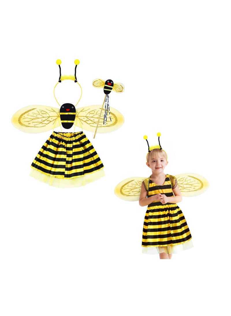 Parties Costumes Accessories for Girls Children Dress Up Include Tutu Skirt Fairy erfly Wing Bee Ladybug Headband - Image 1