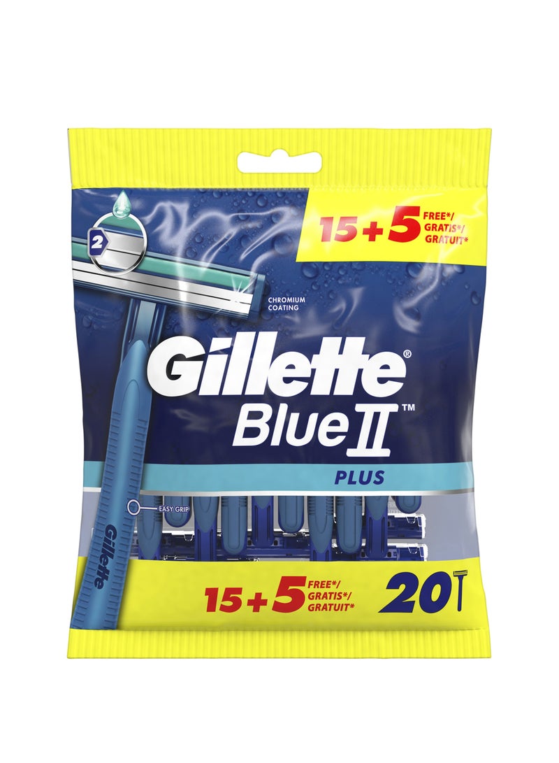 GILLETTE BLUE II PLUS (15+5) RAZOR 20'S