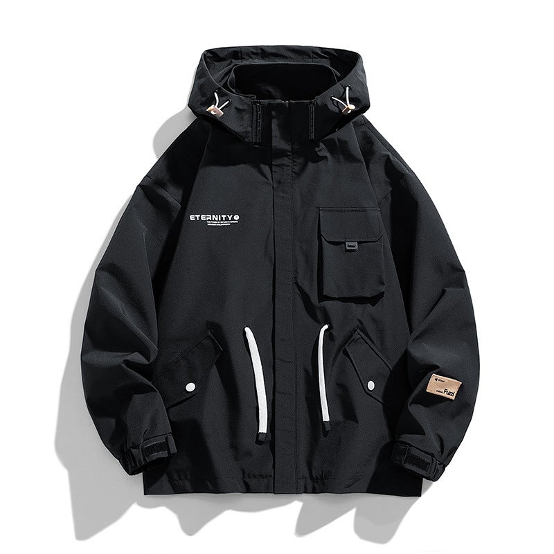 New 2024 Spring Thin Jacket Coat Hooded Windproof Outdoor Explosions Simple Atmosphere Student Youth - Image 4