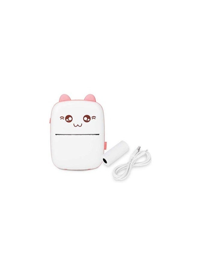 Gulf Trend Mini Portable Thermal Printer – Bluetooth Pocket Printer with 1 Roll Paper | Compact Wireless Inkless Sticker Printer for Notes, Labels, Photos & Lists | Compatible with iOS & Android | Ideal for Journaling, School, Office & Travel | Pink/White - Image 2