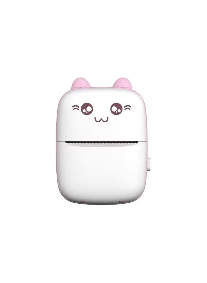 Gulf Trend Mini Portable Thermal Printer – Bluetooth Pocket Printer with 1 Roll Paper | Compact Wireless Inkless Sticker Printer for Notes, Labels, Photos & Lists | Compatible with iOS & Android | Ideal for Journaling, School, Office & Travel | Pink/White - Image 1