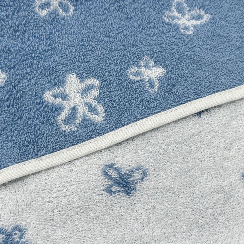 USTIDE Hand Towels for Bathroom 100 Cotton Hand Towels Set Cute Flower Pattern Extra Soft Absorbent 2 Pieces Face Towel Set for Daily Use Blue and White 138 x 295 Inch - Image 5