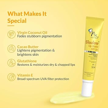 FIXDERMA فكسدرما شادو واقي شمس للشفاه SPF 50 بلسم للشفاه الملونة لحماية الشمس واقي شمس SPF 50 PA واقي للشمس UVA UVB 15 جرام - Image 4