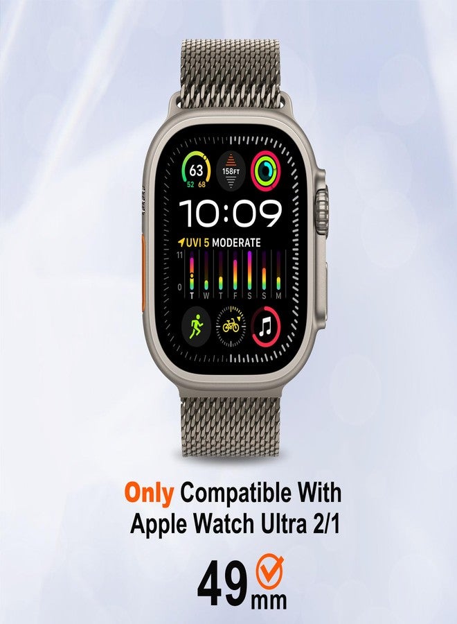 Suphart 2 in-1 Metal Cover Compatible with Apple Watch Ultra 2/1 Case 49mm, Rugged Bumper with Back Protector for iWatch Ultra 49mm, Titanium - Image 3