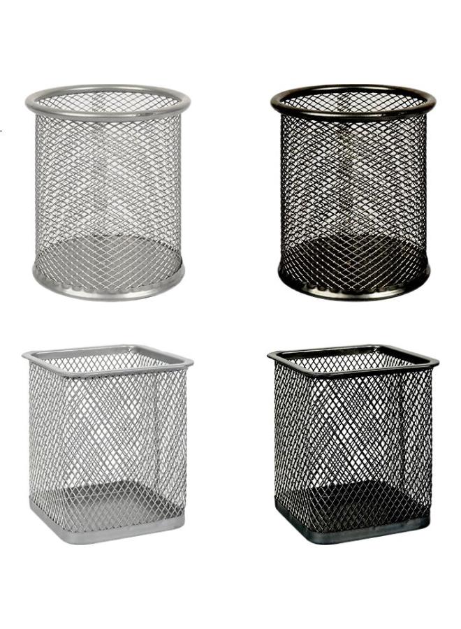 Simaa Square Pen Holder Mesh Rust-Proof Office Metal Creative Minimalist Desktop Storage Silver 20245 - Image 2