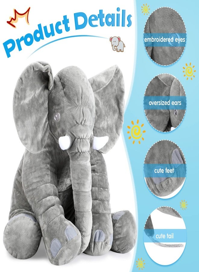 Yulejo Giant Stuffed Elephant Plush Animal Toy Large Soft Stuffed Animal Party Favor Huge Gray Elephant Plush Doll for Kids Girlfriend Home Decor(15.7 Inch) - Image 3