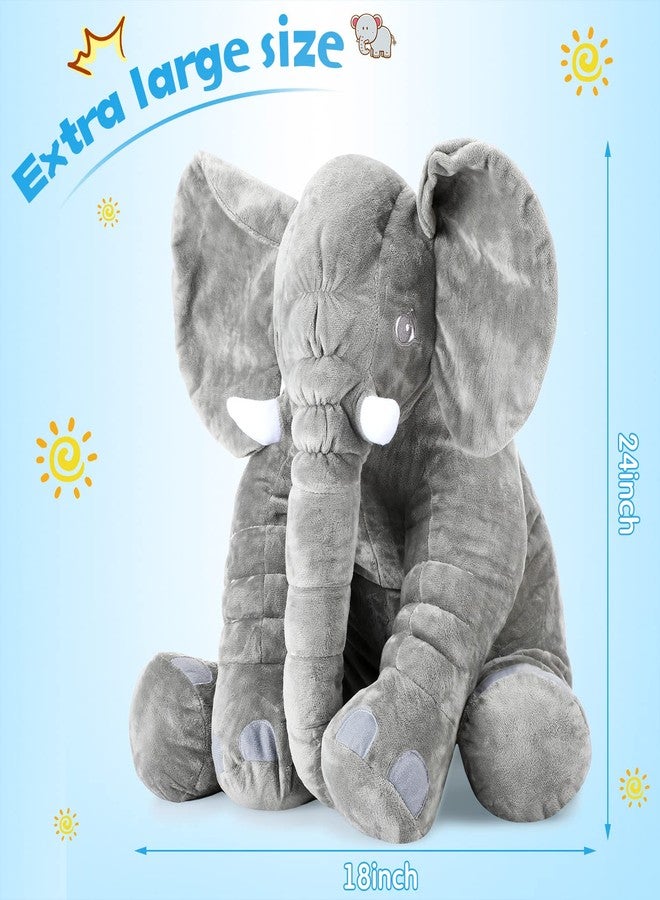 Yulejo Giant Stuffed Elephant Plush Animal Toy Large Soft Stuffed Animal Party Favor Huge Gray Elephant Plush Doll for Kids Girlfriend Home Decor(15.7 Inch) - Image 2