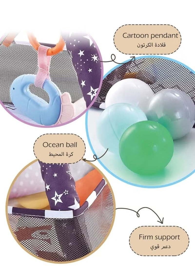 أسيف سجادة لعب للياقة البدنية للأطفال، سجادة لعب وقت الاستلقاء على البطن مع 5 ألعاب معلقة و18 كرة محيطية لتنمية المهارات الحسية والحركية، سجادة لعب غير قابلة للانزلاق وقابلة للغسل للأطفال من عمر 0 ​​إلى 36 شهرًا - Image 3