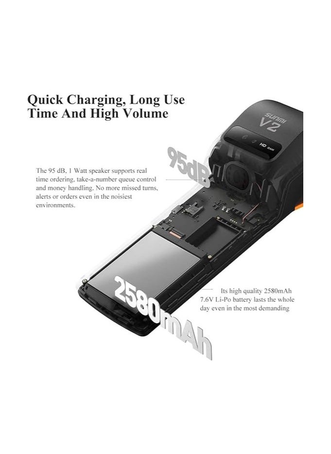 V2 POS Terminal with Receipt Printer Speaker Camera