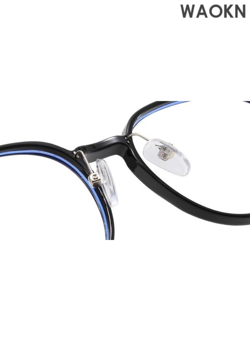 WAOKN Round Large Reading Glasses Anti Glare Computer Readers TR Frame Eyewear. Flat Light Mirror Blue Light Blocking Retro Stylish Round Frame Black .Computer Reading Glasses Anti Blue light Readers Reduce Eyestrain Unisex. - Image 3