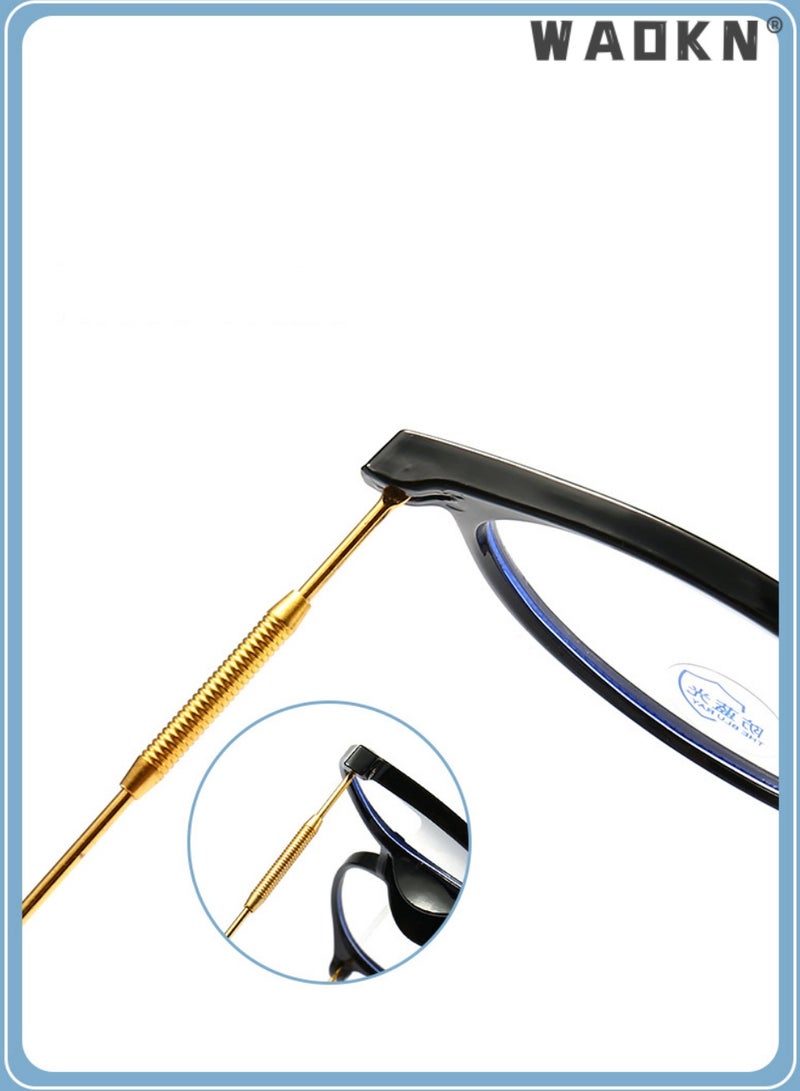 WAOKN Round Large Reading Glasses Anti Glare Computer Readers TR Frame Eyewear. Flat Light Mirror Blue Light Blocking Retro Stylish Round Frame Black .Computer Reading Glasses Anti Blue light Readers Reduce Eyestrain Unisex - Image 4