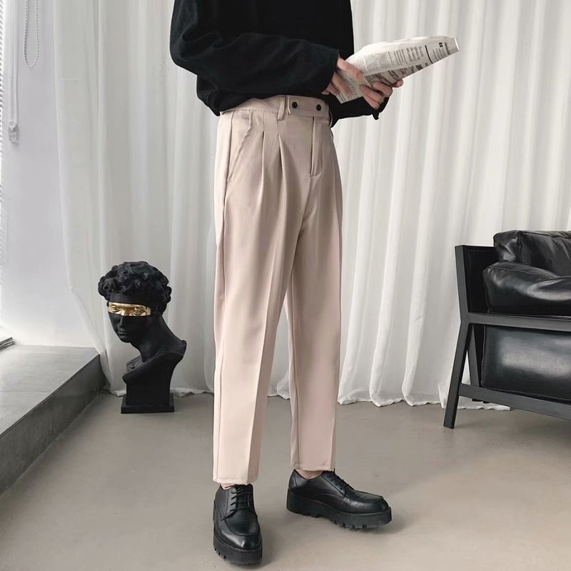 Pendant Sense Loose Straight Pants Iron-Free Tr Casual Pants Korean-Style Trendy Three-Dimensional Cropped Cropped Cropped Trousers - Image 4
