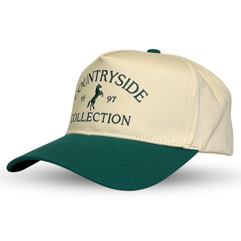 CITRUSY Vintage Western Trucker Hat | Men & Women | Embroidered Trendy Caps | Country Cute Hats for Cowgirls & Cowboys | Camo Denim Cotton Styles | Snapback Hat (Countryside Collection | Green) - Image 1