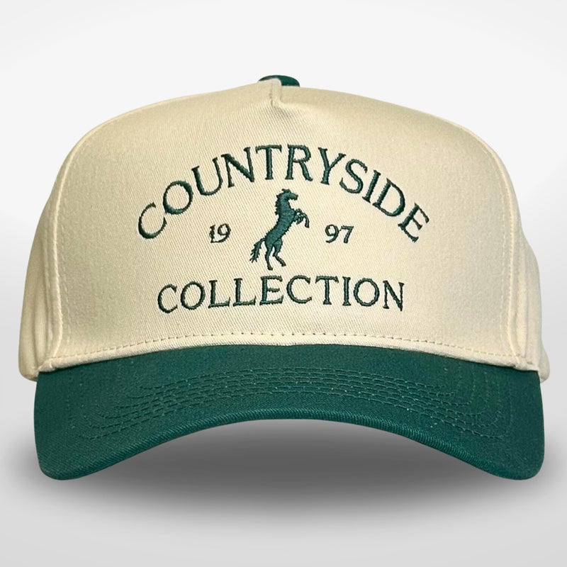 CITRUSY Vintage Western Trucker Hat | Men & Women | Embroidered Trendy Caps | Country Cute Hats for Cowgirls & Cowboys | Camo Denim Cotton Styles | Snapback Hat (Countryside Collection | Green) - Image 2