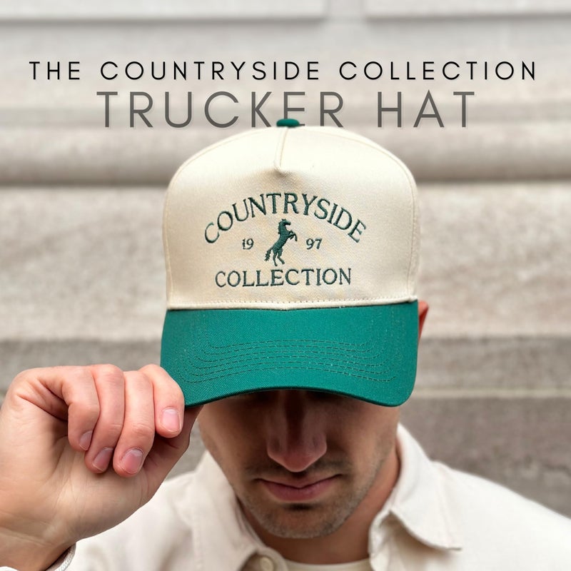 CITRUSY Vintage Western Trucker Hat | Men & Women | Embroidered Trendy Caps | Country Cute Hats for Cowgirls & Cowboys | Camo Denim Cotton Styles | Snapback Hat (Countryside Collection | Green) - Image 4