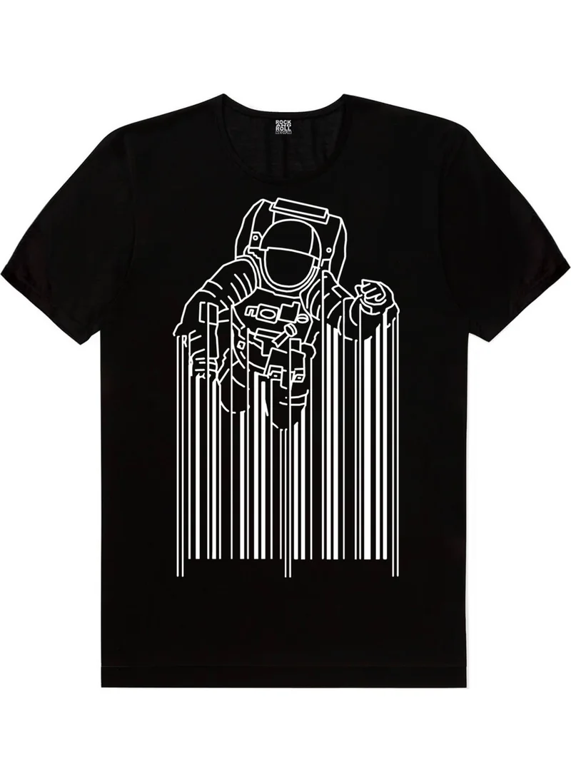 Rock&Roll Barcode Astro Black Short Sleeve Men's T-Shirt