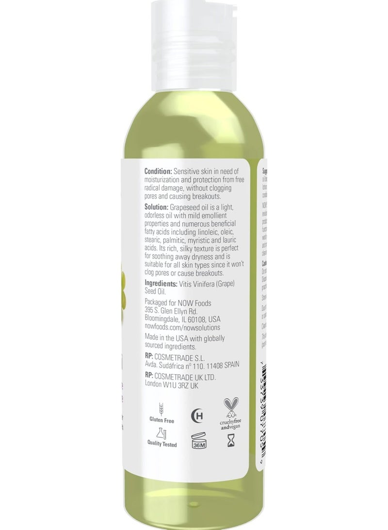 NOW Grape Seed Oil 118ml – Pure, natural oil for moisturizing skin and hair and nourishing the body - Image 2