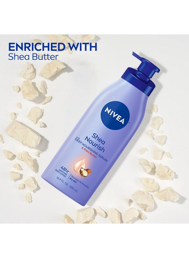 Nivea Shea Nourish Body Lotion Dry Skin Lotion With Shea Butter 16.9 Fl Oz Pump Bottle - Image 4
