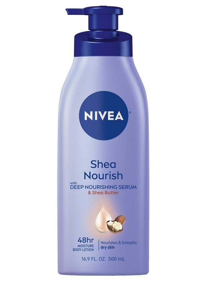 Nivea Shea Nourish Body Lotion Dry Skin Lotion With Shea Butter 16.9 Fl Oz Pump Bottle - Image 2
