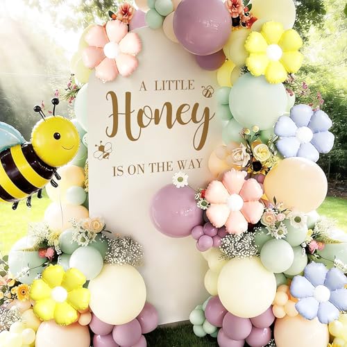 Ladinimo A Little Honey is on The Way Wall Decal,Bee Them Welcome Baby Shower Decor,Gender Reveal Balloon Arch Backdrop Wall Decor for Baby Party,boy and Girl Gender Reveal Backdrop Decor (Bee Them Decal) - Image 3