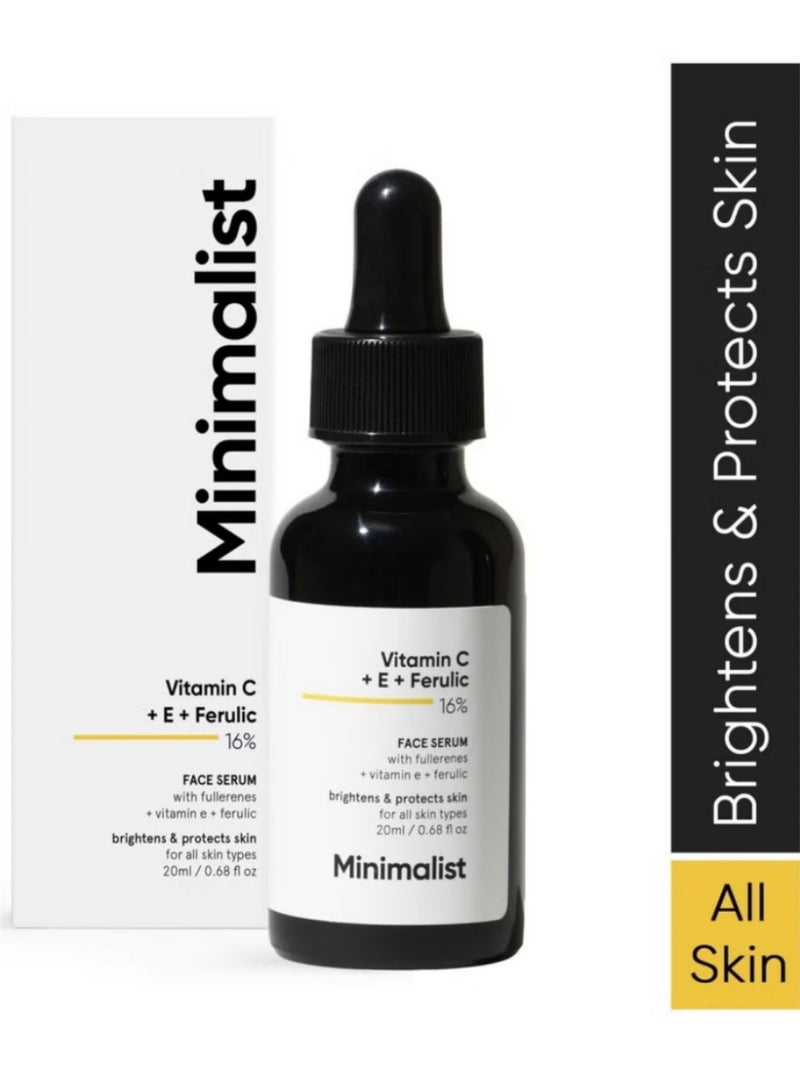 MINIMALIST Minimalist 16% Vitamin C Face Serum (Advanced) With Vit E, & Ferulic Acid For Glowing Skin | Advanced Brightening & Protection  - Image 1