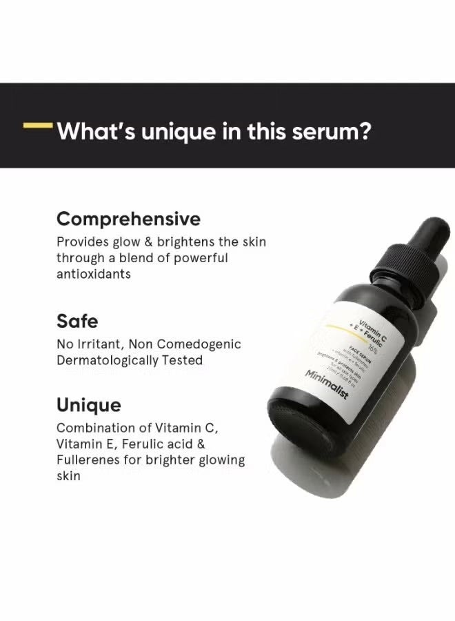 MINIMALIST Minimalist 16% Vitamin C Face Serum (Advanced) With Vit E, & Ferulic Acid For Glowing Skin | Advanced Brightening & Protection  - Image 4
