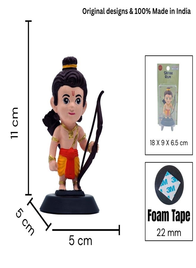 BUDDYZ Shri Ram Figurine Showpiece for Car Dashboard, Home Office | Ram Murti Statue for Hindu Temple, Spiritual Decor | Gift for Devotees - Image 2