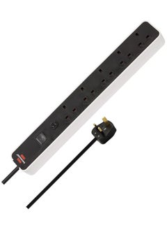 Brennenstuhl Brennenstuhl Ecolor 5-way extension lead in nice white/black 3 m cable On/Off switch 5 connectors  - Image 1
