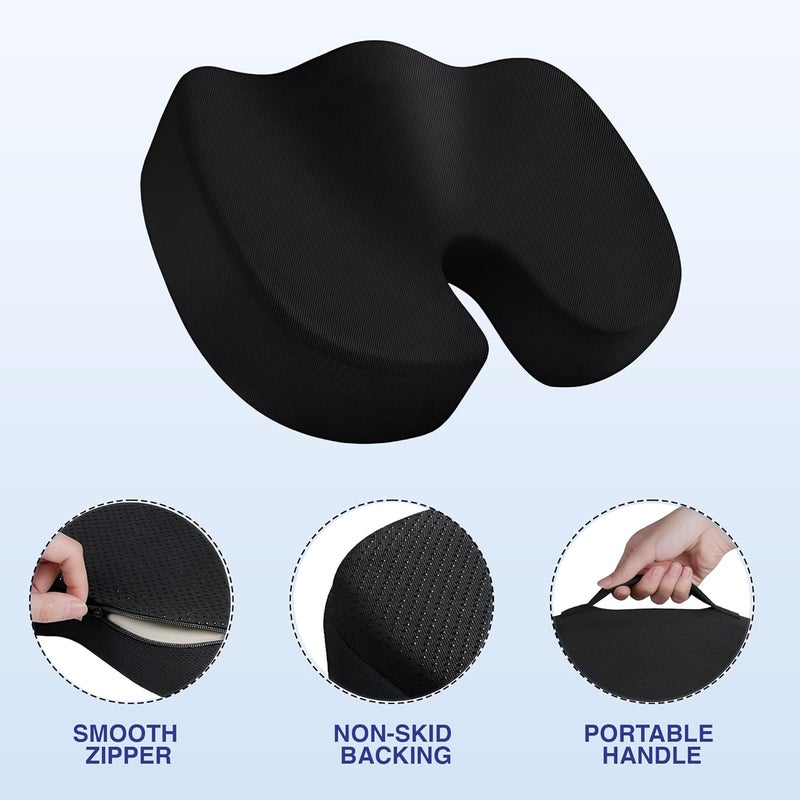 MRC EXECUTIVE CHAIRS ALWAYS INSPIRING MORE MRC Coccyx Seat Cushion for Lower BackTailbone Pain ReliefOrthopedic Memory FoamSciaticaChair Cushion for Sitting for Home Office ChairCar with 2 Years Warranty Upto 120 kg Mesh Black - Image 4
