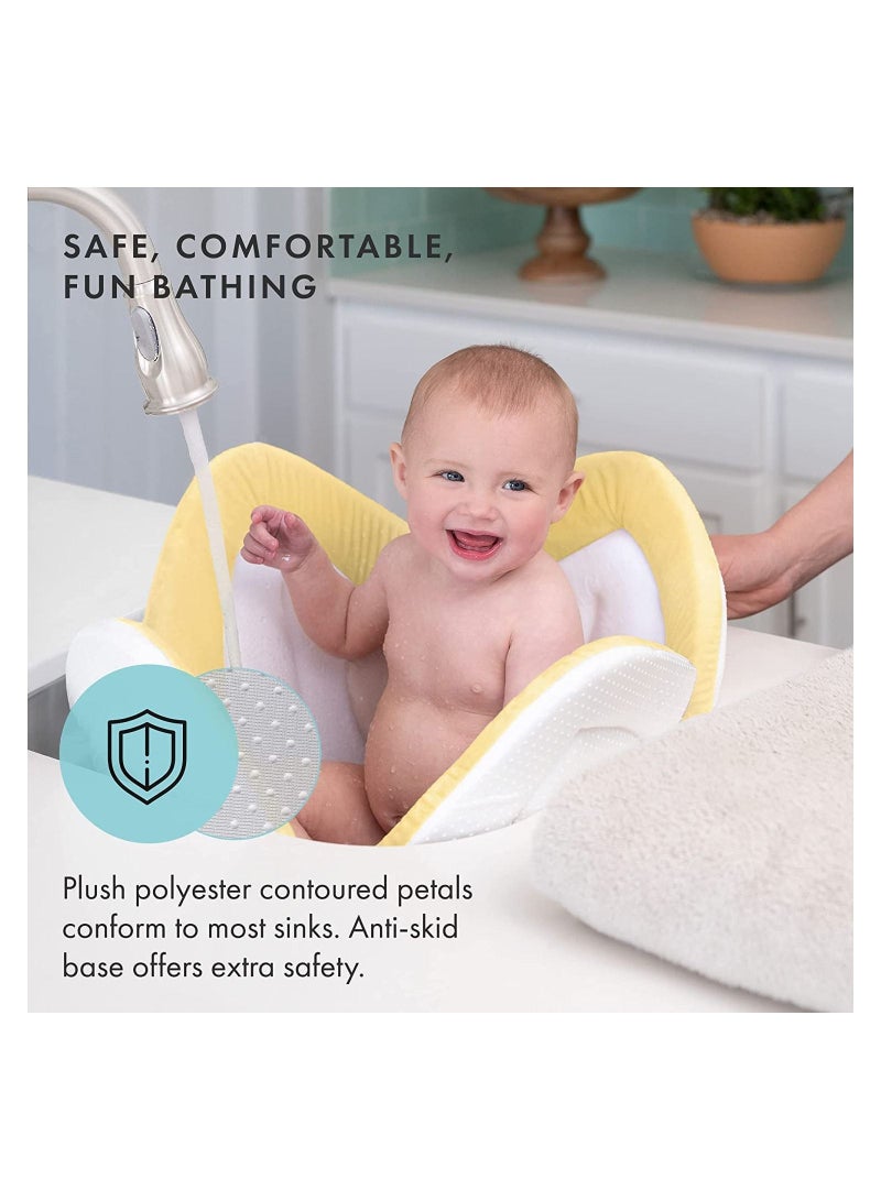 Gonice Blooming Lotus Baby Bath Seat Flower Shaped Comfortable Bathtub Baby Bath Seat Premium Baby Bathtub Newborn and Baby Essentials Baby Gift Fits Most Sink  - Image 3