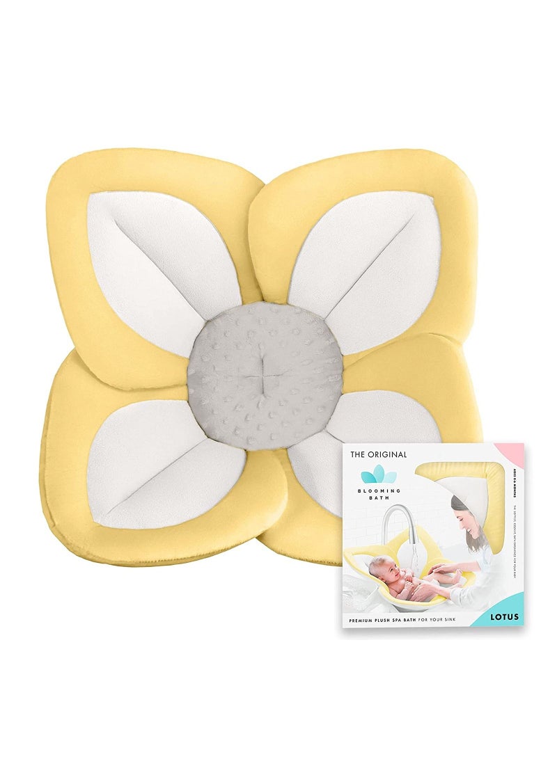 Gonice Blooming Lotus Baby Bath Seat Flower Shaped Comfortable Bathtub Baby Bath Seat Premium Baby Bathtub Newborn and Baby Essentials Baby Gift Fits Most Sink  - Image 1