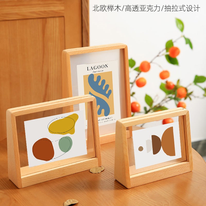 Acrylic Solid Wood Po Frame Table Set Creative Gift Ornaments Set Table 78-Inch U-Shaped Po Frame - Image 3