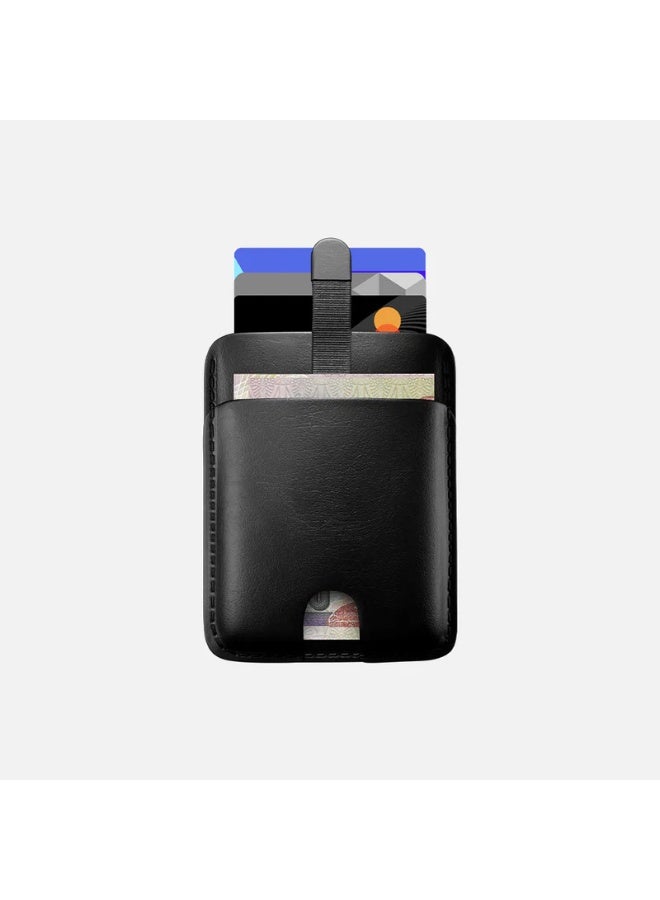 Hitch Pull-up Cardholder - Natural Genuine Leather - Black - Image 1