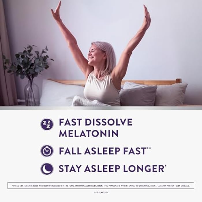 ZzzQuil Pure Zzzs ميلاتونين سريع الذوبان، ميلاتونين 10mg، مكمل مساعد للنوم، مساعدات النوم للبالغين، بنكهة الفراولة، 90 قرص ميلاتونين سريع الذوبان - Image 4