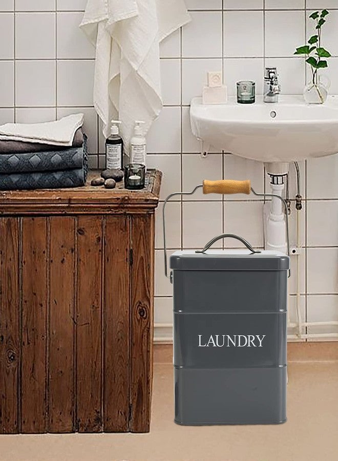 Xbopetda Laundry Powder Bin, Washing Powder Storage Tin with Scoop, Airtight Lid & Handles, Laundry Detergent Powder Storage Box - Perfect for Holding Pods Tablets Capsules Powder Detergent-Gray - Image 4