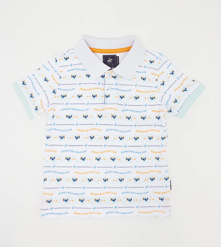 Logo Detailed Short Sleeves Printed Polo