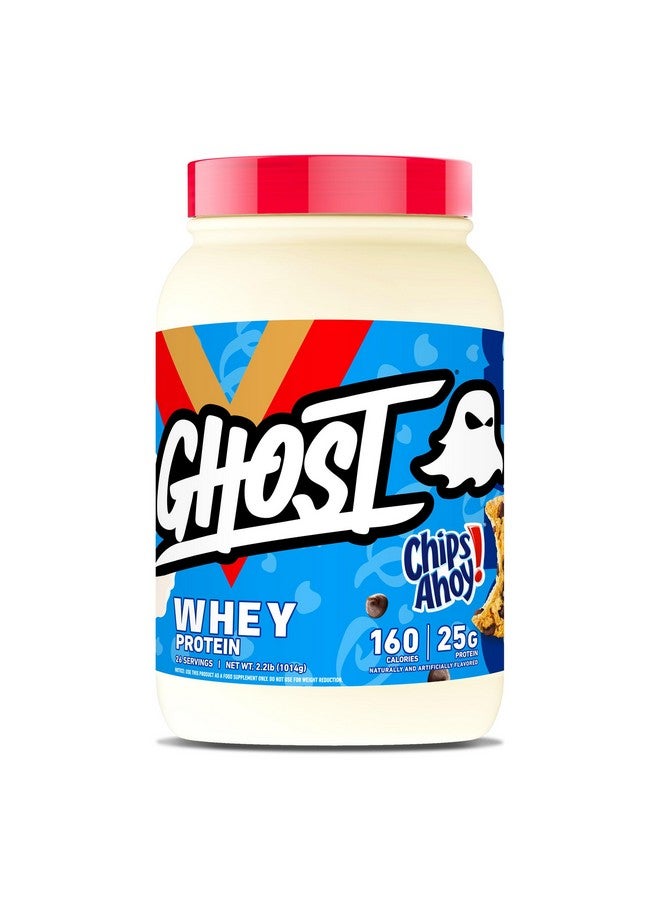 Ghost GHOST Whey Protein Powder, Chips Ahoy - 2LB Tub, 25G of Protein - Chocolate Chip Cookie Flavored Isolate, Concentrate & Hydrolyzed Whey Protein Blend  - Image 1