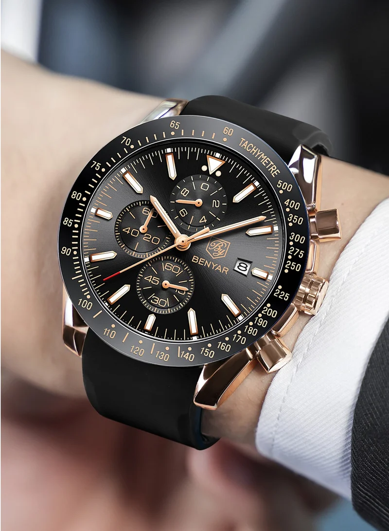 BENYAR  BY BENYAR Mens Watches Analog Quartz Chronograph Waterproof Wrist Watches for Men Business Work Casual Designer Dress Watch with Calendar Elegant Gifts for Men for Men | Best Price UAE