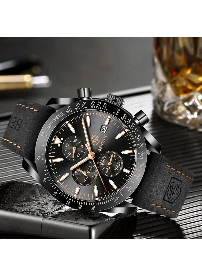 BENYAR  BY BENYAR Mens Watches Analog Quartz Chronograph Waterproof Wrist Watches for Men Business Work Casual Designer Dress Watch with Calendar Elegant Gifts for Men for Men | Best Price UAE
