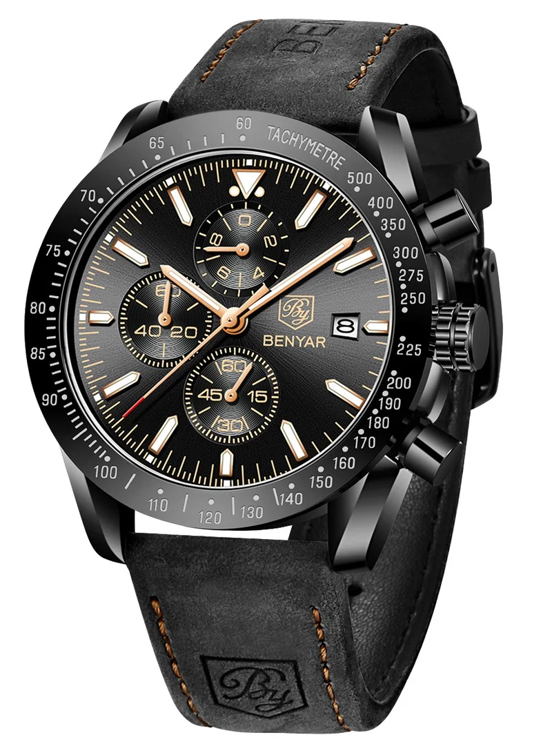 BENYAR  BY BENYAR Mens Watches Analog Quartz Chronograph Waterproof Wrist Watches for Men Business Work Casual Designer Dress Watch with Calendar Elegant Gifts for Men for Men | Best Price UAE