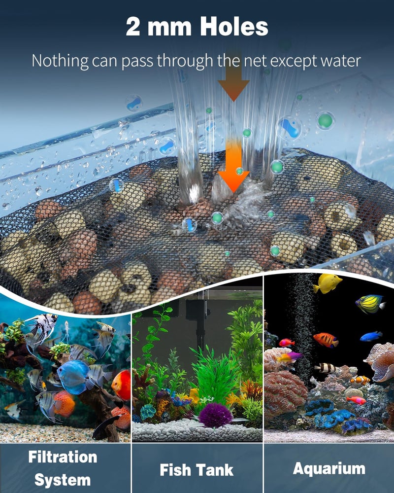 Pawfly 8 Pack Aquarium Filter Media Bags, Fish Tank Fine Mesh Bag with Plastic Zipper Aquarium Mesh Bag for Activated Carbon, Bio Filter Balls, Filter Stones, Ceramic Rings (8" x 5.5") - Image 2