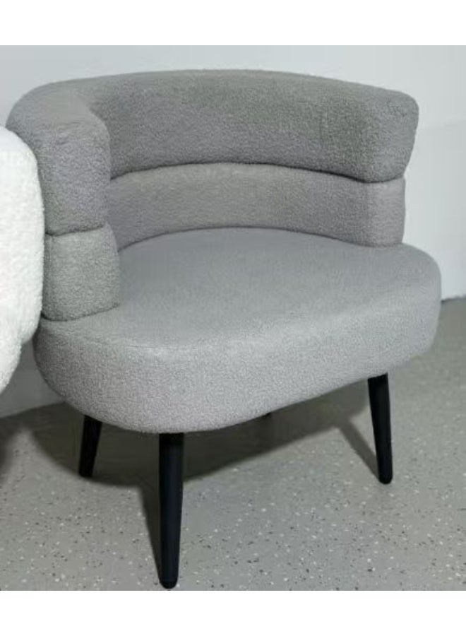 ARSTID Cozy Boucle Accent Chair with Double-Layer Curved Backrest for Living Room & Bedroom - Image 4