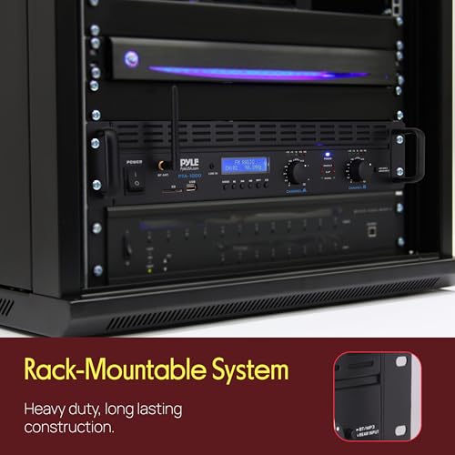 Pyle 2-Channel Rack Mount Power Amplifier with Bluetooth - 2000W Bridgeable with TRS XLR Input, Speakon Outputs, USB-A Input with MP3 Player, Bridge Mode, Cooling Fan, LED Level Meters - PTA1000BT - Image 5