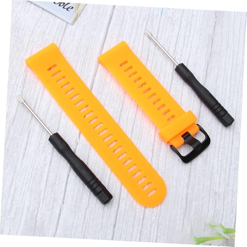 Lurrose Orange Silicone Watch Band for Garmin Forerunner Durable Breathable Easy Clean - Image 5